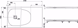 Bild von Laufen SOLUTIONS - Duschwanne, aus Verbundwerkstoff Marbond, superflach, rechteckig, auch für flächenbündigen Einbau geeignet, 000 weiss, 2150 x 1000 x 44, Art.Nr. : H2164430000001