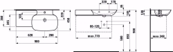 Bild von Laufen INO - Möbelwaschtisch, Ablage links, 400 LCC-weiss, 1 Hahnloch, 900 x 450 x 120, Art.Nr. : H8133014001041