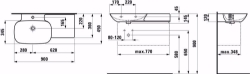 Bild von Laufen INO - Möbelwaschtisch, Ablage rechts, 400 LCC-weiss, 1 Hahnloch, 900 x 450 x 120, Art.Nr. : H8133024001041