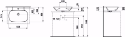 Bild von Laufen INO - Aufsatz-Waschtisch, 400 LCC-weiss, 1 Hahnloch, 560 x 450 x 120, Art.Nr. : H8163024001041