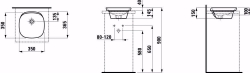Bild von Laufen INO - Einbauwaschtisch von oben, 000 weiss, ohne Hahnloch, 350 x 365 x 150, Art.Nr. : H8173010001091