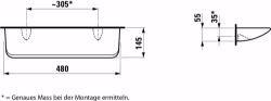 Bild von Laufen MODERNA R - Ablage, aus Sanitärkeramik, wandmontiert, 480 mm, 000 weiss, 480 x 145 x 55, Art.Nr. : H8700320000001