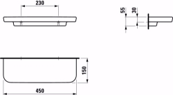 Bild von Laufen MODERNA R - Ablage, aus Sanitärkeramik, wandmontiert, 450 mm, 000 weiss, 450 x 150 x 55, Art.Nr. : H8715410000001