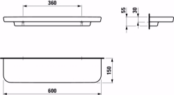 Bild von Laufen MODERNA R - VC-REGAL MODERNA R 60X15 WEISS, 000 weiss, 600 x 150 x 55, Art.Nr. : H8715440000001