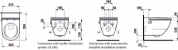 Bild von Laufen CLEANET NAVIA - Dusch-WC spülrandlos, wandhängend, Tiefspüler, inkl. WC-Sitz mit Deckel, abnehmbar, mit Absenkautomatik, 400 LCC-weiss, mit seitl. Öffnung, 800 x 600 x 550, Art.Nr. : H8206014007171