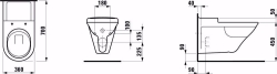 Bild von Laufen LIBERTYLINE - Wand-WC 'liberty', Tiefspüler, mit Spülrand, barrierefrei, 000 weiss, 360 x 700 x 410, Art.Nr. : H8214700000001