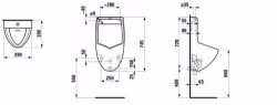 Bild von Laufen TARO - Absauge-Urinal; Wasserzulauf aussen senkrecht, 000 weiss, 390 x 390 x 745, Art.Nr. : H8400050000001
