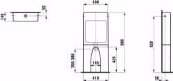 Bild von Laufen UNIVERSAL - Stand-Spülkasten, zweiteilig, Wasseranschluss seitlich (links oder rechts), 000 weiss, Wasseranschluss seitlich links oder rechts, 410 x 140 x 980, Art.Nr. : H8296600008821