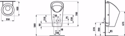 Bild von Laufen LEMA - Absauge-Urinal, Wasserzulauf innen, mit elektronischer Steuerung, Netzbetrieb (230V), 000 weiss, 350 x 400 x 700, Art.Nr. : H8401960000001