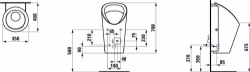 Bild von Laufen LEMA - Absauge-Urinal, Wasserzulauf innen, mit elektronischer Steuerung, Netzbetrieb (230V), mit Bluetooth Modul, 000 weiss, 350 x 400 x 700, Art.Nr. : H8401990000001