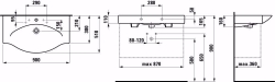 Bild von Laufen PALACE - Waschtisch unterbaufähig PALACE 90X51 WEISS, 000 weiss, 1 Hahnloch, 900 x 510 x 165, Art.Nr. : H8117020001041