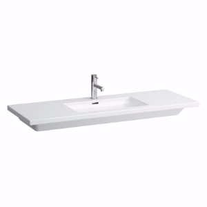 Bild von Laufen LIVING SQUARE - Waschtisch, schneidbar bis 650 mm, 000 weiss, 1 Hahnloch, 1300 x 480 x 115, Art.Nr. : H8164350001041