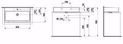 Bild von Laufen LIVING CITY - Aufsatz-Waschtisch, 000 weiss, 1 Hahnloch, 800 x 460 x 155, Art.Nr. : H8174370001041