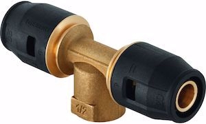 Bild von Geberit PushFit T-Stück mit Innengewind d16mm, Rp1/2" d1=16mm, Art.Nr.: 650.361.00.1