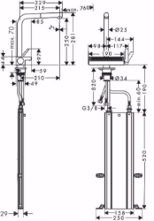 Bild von Hansgrohe Aquno Select M81 Einhebel-Küchenmischer 250, Ausziehauslauf, 2jet, sBox, Mattschwarz , Art.Nr. : 73830670