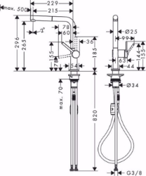 Bild von Hansgrohe Talis M54 Einhebel-Küchenmischer 270, Ausziehauslauf, 1jet, Mattschwarz , Art.Nr. : 72808670