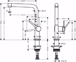 Bild von Hansgrohe Talis M54 Einhebel-Küchenmischer 270, 1jet, Mattschwarz , Art.Nr. : 72840670