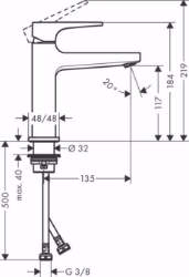 Bild von Hansgrohe Metropol Einhebel-Waschtischmischer 110 mit Hebelgriff und Push-Open Ablaufgarnitur, Mattschwarz , Art.Nr. : 32507670