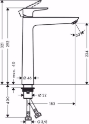 Bild von Hansgrohe Talis E Einhebel-Waschtischmischer 240 ohne Ablaufgarnitur, Mattschwarz , Art.Nr. : 71717670