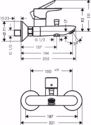 Bild von Hansgrohe Talis E Einhebel-Wannenmischer Aufputz, Mattweiß , Art.Nr. : 71740700