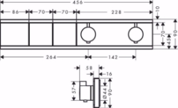 Bild von Hansgrohe RainSelect Thermostat Unterputz für 2 Verbraucher, Mattschwarz , Art.Nr. : 15380670