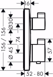 Bild von Hansgrohe Ecostat Square Thermostat Unterputz für 2 Verbraucher, brushed bronze , Art.Nr. : 15714140