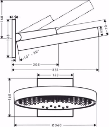 Bild von Hansgrohe Rainfinity Kopfbrause 360 3jet mit Wandanschluss, Mattweiß , Art.Nr. : 26234700