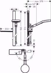 Bild von Hansgrohe Rainfinity Brausenset 130 3jet mit Brausenstange 90 cm, chrom , Art.Nr. : 27671000