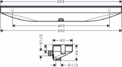 Bild von Hansgrohe Rainfinity Wandanschluss mit Brausenhalter Porter 500 rechts und Duschablage, chrom , Art.Nr. : 26858000