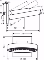 Bild von Hansgrohe Rainfinity Kopfbrause 250 1jet mit Wandanschluss, Mattweiß , Art.Nr. : 26226700