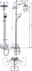 Bild von Hansgrohe Croma E Showerpipe 280 1jet mit Wannenthermostat, chrom , Art.Nr. : 27687000