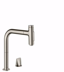 Bild von Hansgrohe Metris Select M71 2-Loch Einhebel-Küchenmischer 200, Ausziehbrause, 2jet, edelstahl finish , Art.Nr. : 73819800