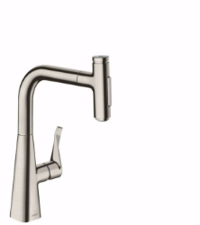 Bild von Hansgrohe Metris Select M71 Einhebel-Küchenmischer 240, Ausziehbrause, 2jet, edelstahl finish , Art.Nr. : 73822800