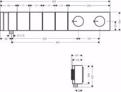 Bild von AXOR Edge Thermostatmodul Select 610/100 Unterputz für 4 Verbraucher, chrom , Art.Nr. : 46720000