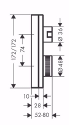 Bild von AXOR Edge Thermostat Unterputz mit Absperrventil, chrom , Art.Nr. : 46750000