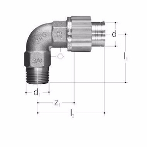 Bild von JRG GF-JRG SANIPEX Bogen AG-Bördelverschraubung 5524 3/4"-16 mm, Art.Nr. : 5524.918