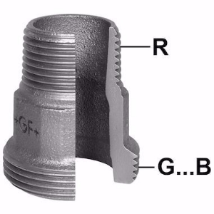 Bild von GF-JRG Einschraubteil, flachdichtend, Nr. 376 1/2" verzinkt , Art.Nr. : 770376205