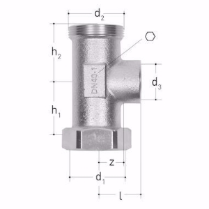 Bild von GF-JRG T-Stück DN 40 1 3/4 " , Art.Nr. : 8740.040