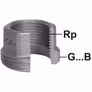 Bild von +GF+ 370 Einschraubteil, flach dichtend, Dim. Rp ″: 1 1/2, Art.Nr.: 770370108