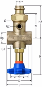 Bild von Nussbaum 22152 Batterieventil mit Optipress-Aquaplus-Anschlussverschraubung 92020 / 92021, Grösse: 1 x 22, Art.Nr. 22152.21