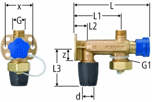 Bild von Nussbaum 85227 Optiflex-Profix-Kombiventil mit Wandflansch, Grösse: 16, Art.Nr. 85227.21