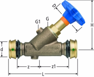 Bild von Nussbaum 86510 Optiflex-Flowpress-Schrägsitzventil, Grösse: 16, Art.Nr. 86510.22