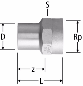 Bild von Nussbaum  80034 Optipress-Aquaplus-Übergang mit Einsteckende und Innengewinde, Grösse: 18 x ¾, Art.Nr. 80034.23
