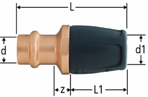 Bild von Nussbaum  85133 Optiflex-Profix-Übergang auf Optipress-Aquaplus, mit Pressmuffe, Grösse: 18 x 16, Art.Nr. 85133.22