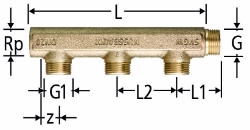 Bild von Nussbaum  86003 Optiflex-Verteiler gerade,  Grösse: DN 20 x 3, Art.Nr. 86003.23 - Nachfolgemodel 86003.43