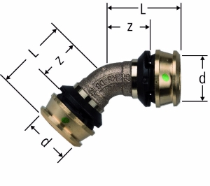 Bild von Nussbaum  84241 Optiflex-Flowpress-Bogen 45°, Grösse: 25, Art.Nr. 84241.21