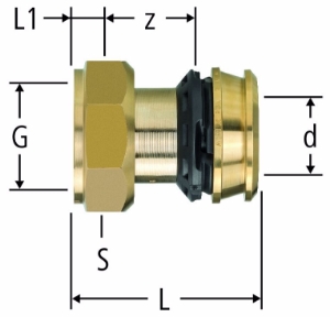 Bild von Nussbaum  84251 Optiflex-Flowpress-Anschlussverschraubung flachdichtend, Grösse: 16 x ½, Art.Nr. 84251.21