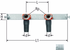 Bild von Nussbaum  85129 Optiflex-Profix-Duofix-Modul für Bad und Dusche, Grösse: 16, Art.Nr. 85129.21