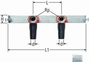 Bild von Nussbaum  84229 Optiflex-Flowpress-Duofix-Modul für Bad und Dusche, Grösse: 20, Art.Nr. 84229.22