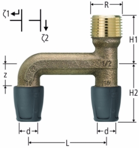 Bild von Nussbaum  85168 Optiflex-Profix-Verteilstück mit Aussengewinde, Grösse: ½ x 16 x 16, Art.Nr. 85168.21